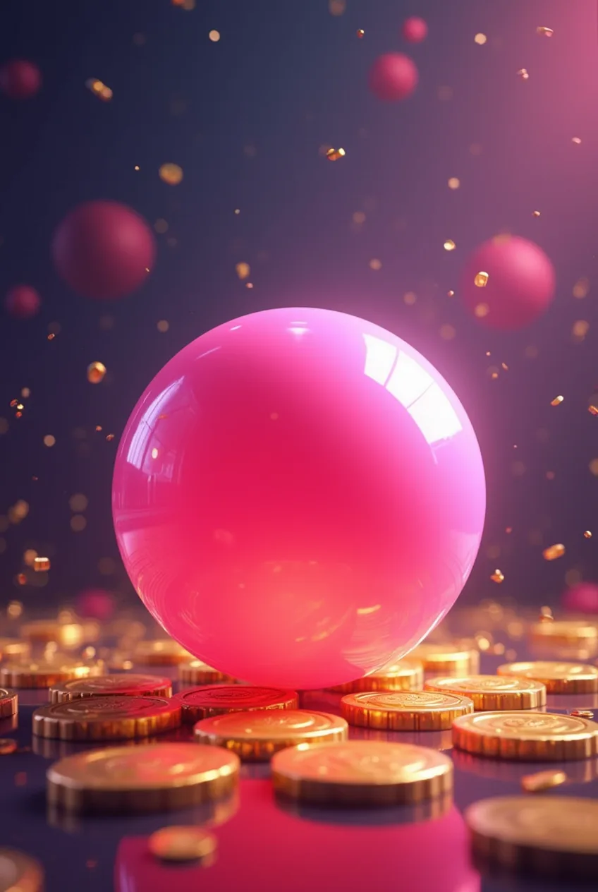 un globo de Plinko sobre el dinero